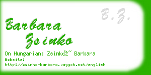 barbara zsinko business card